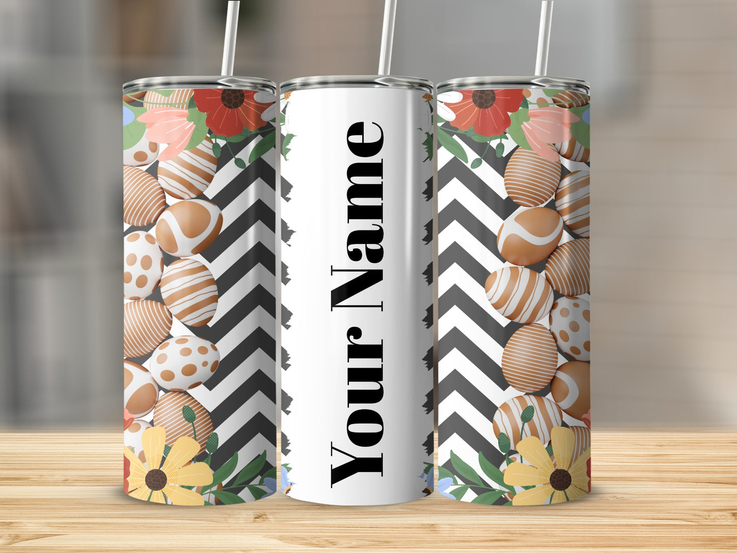 Personalized Floral and Easter Egg Tumbler Custom Drinkware