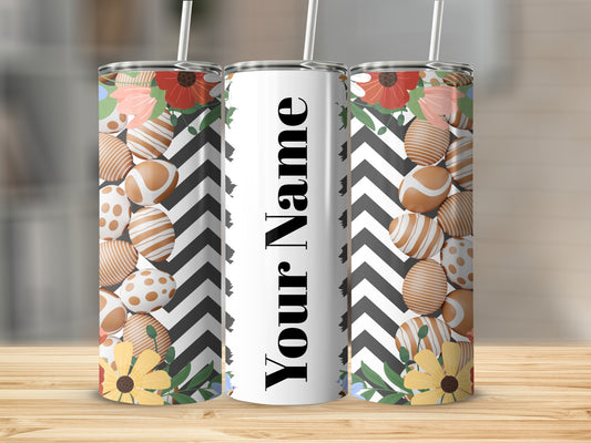 Personalized Floral and Easter Egg Tumbler Custom Drinkware