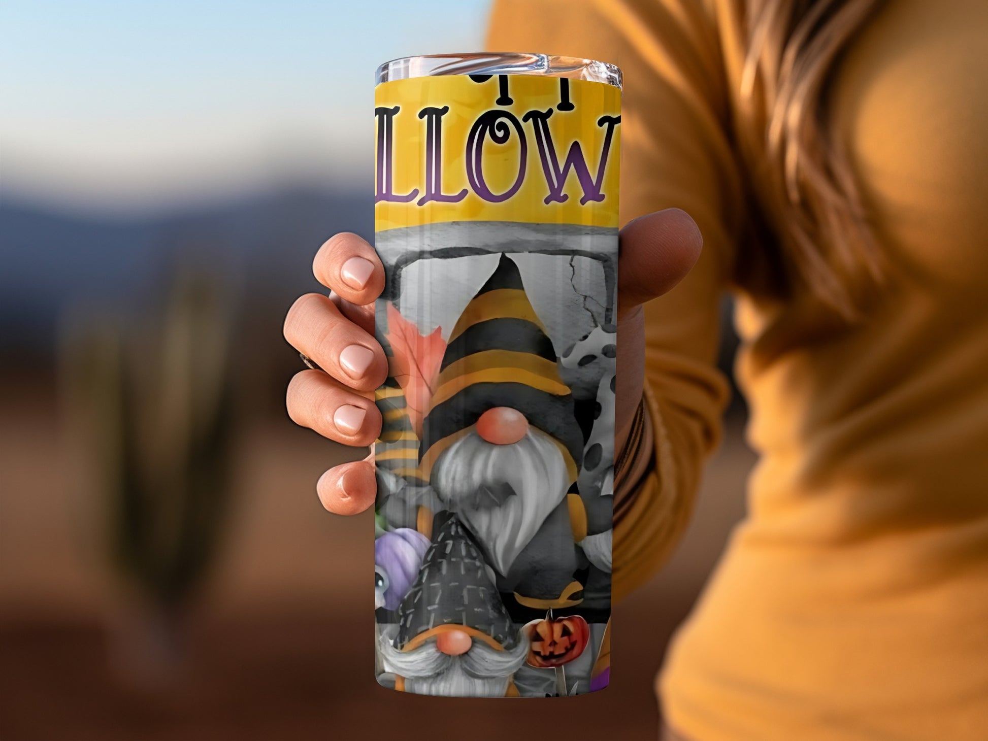 Halloween Gnome Design Insulated Tumbler Cup