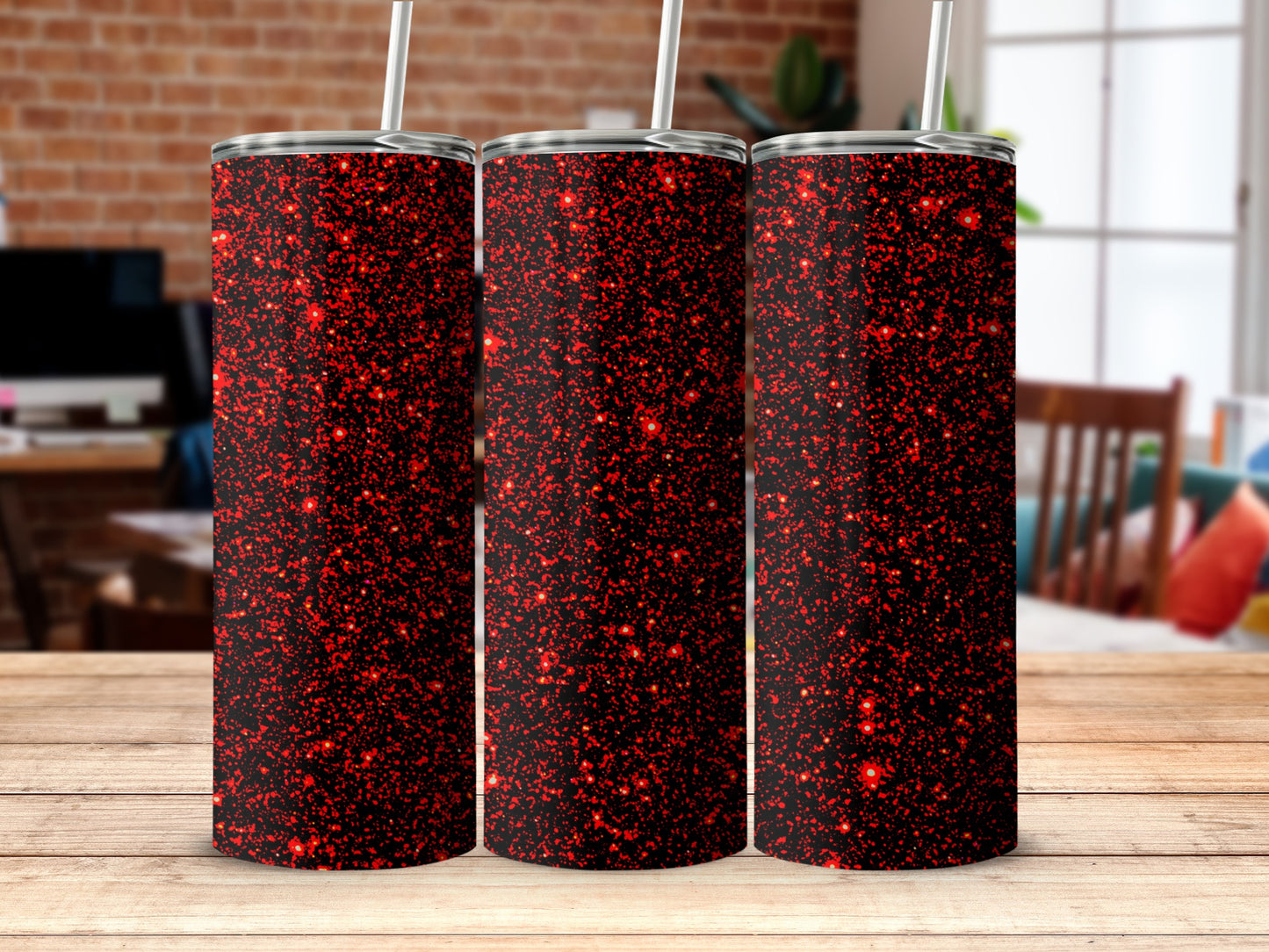 Sparkling Red Glitter Tumbler Stunning Drinkware Accessory