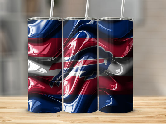 Buffalo Bills Inspired Abstract Pattern Design Tumblers