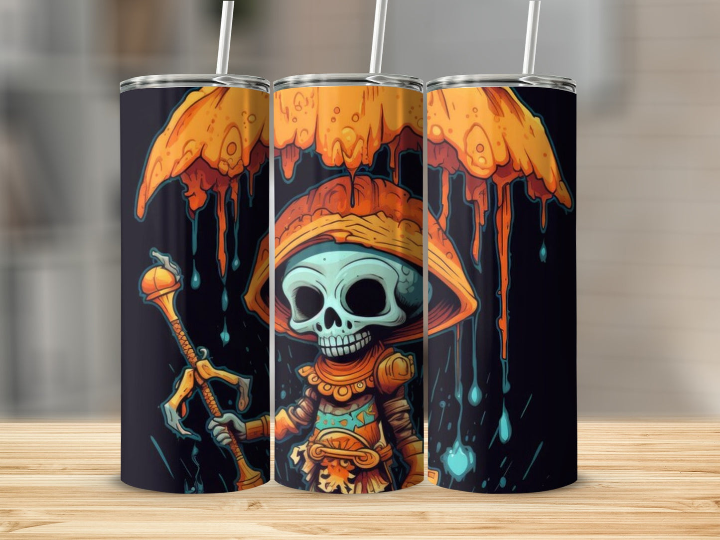 Fantasy Skull With Mushroom Hat Tumbler Product