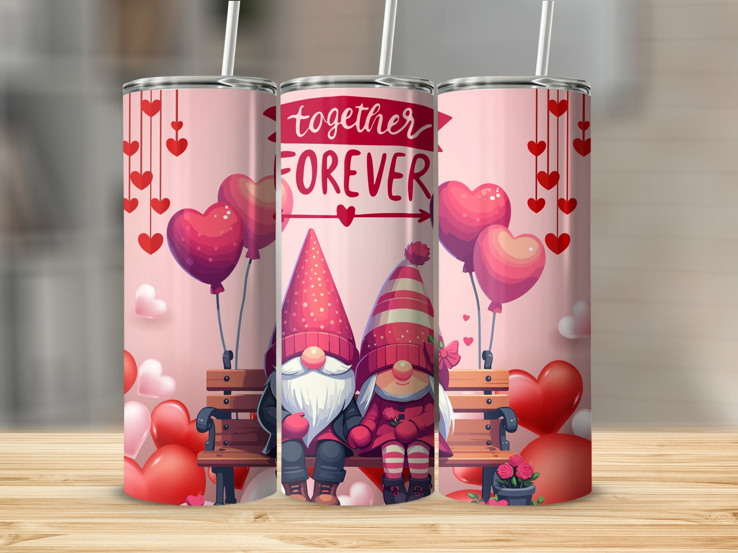 Together Forever Gnomes Tumbler for Couples Gift