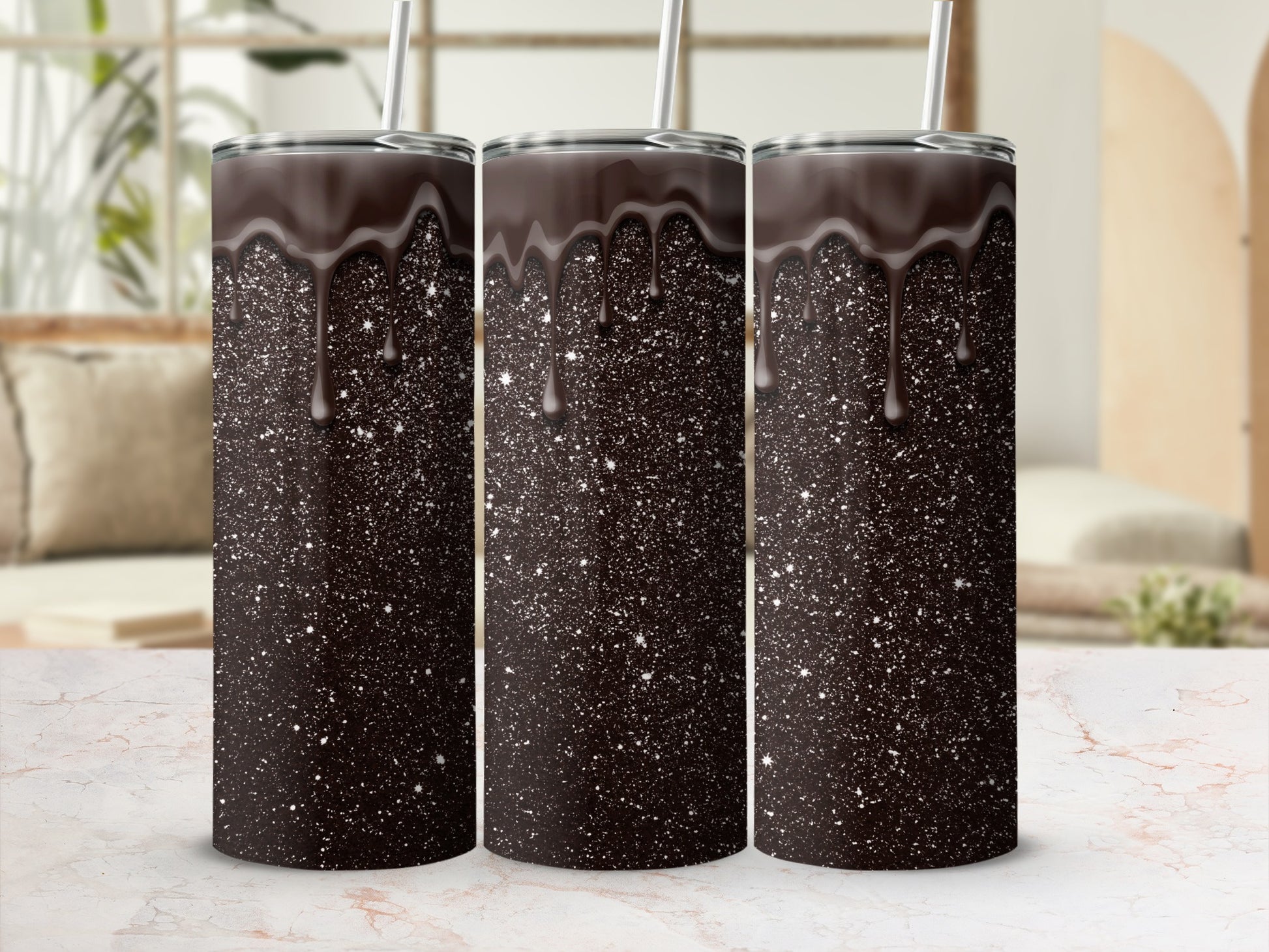 Glittering Black and Brown Tumbler for Beverages