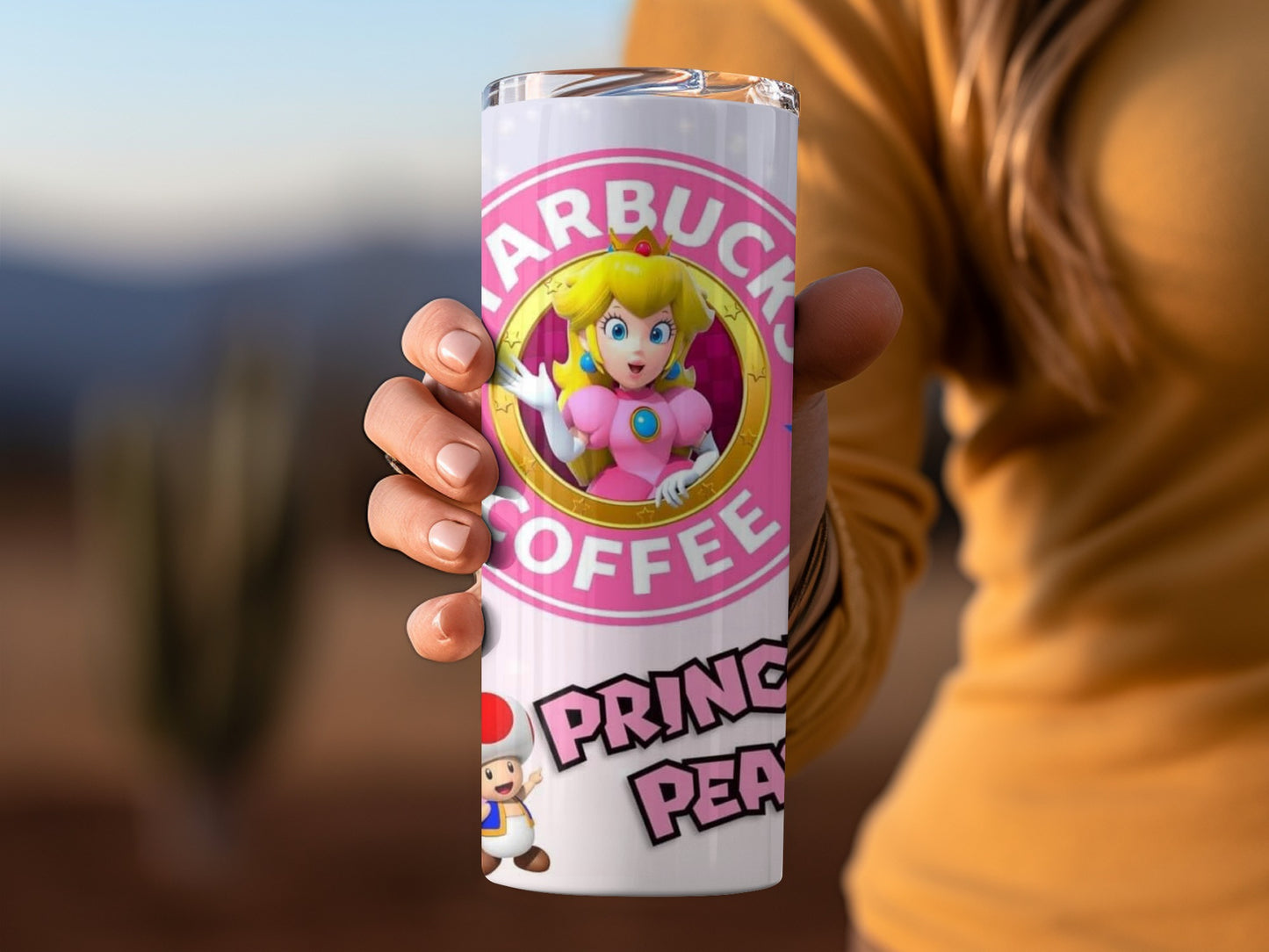 Princess Peach Starbucks Coffee Tumbler