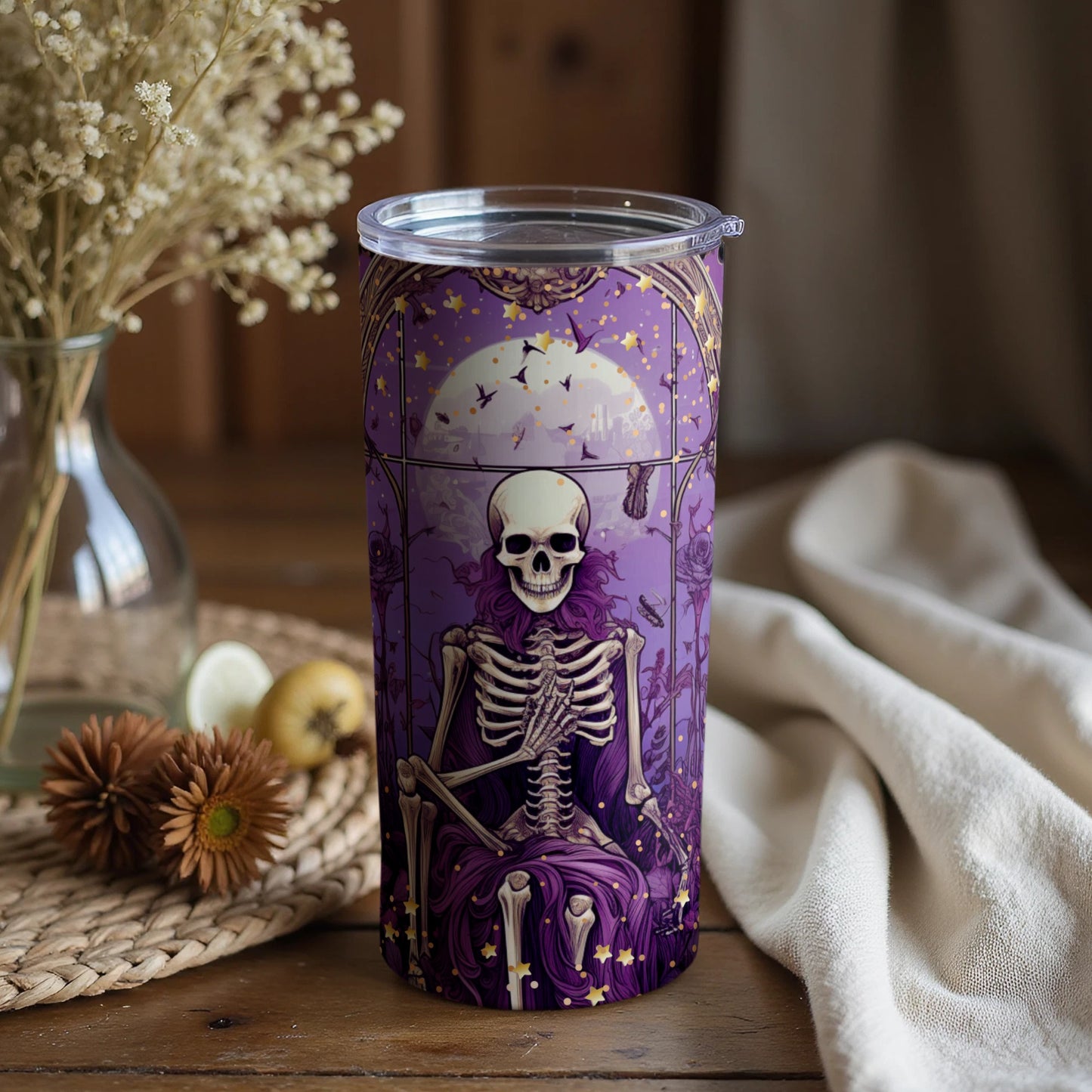 Skeleton Moonlit Fantasy Art Decor Tumbler