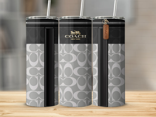 Stylish Grey Coach New York Design Tumbler for Drinks