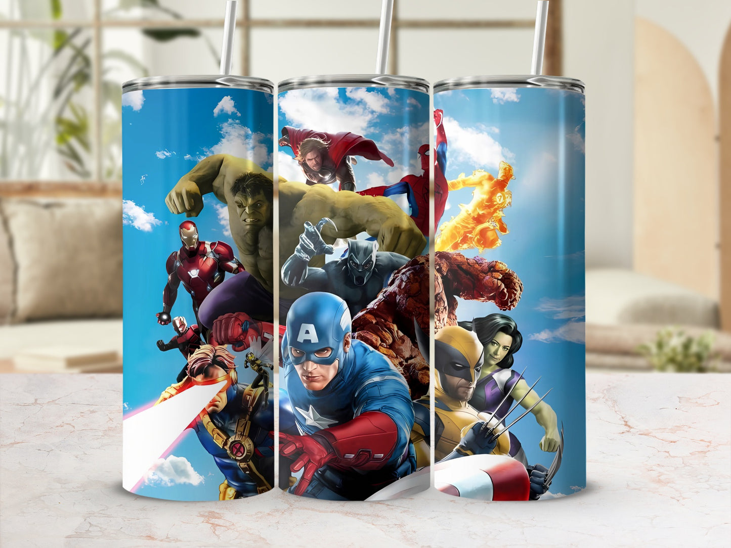 Marvel Superheroes Stainless Steel Drink Tumbler