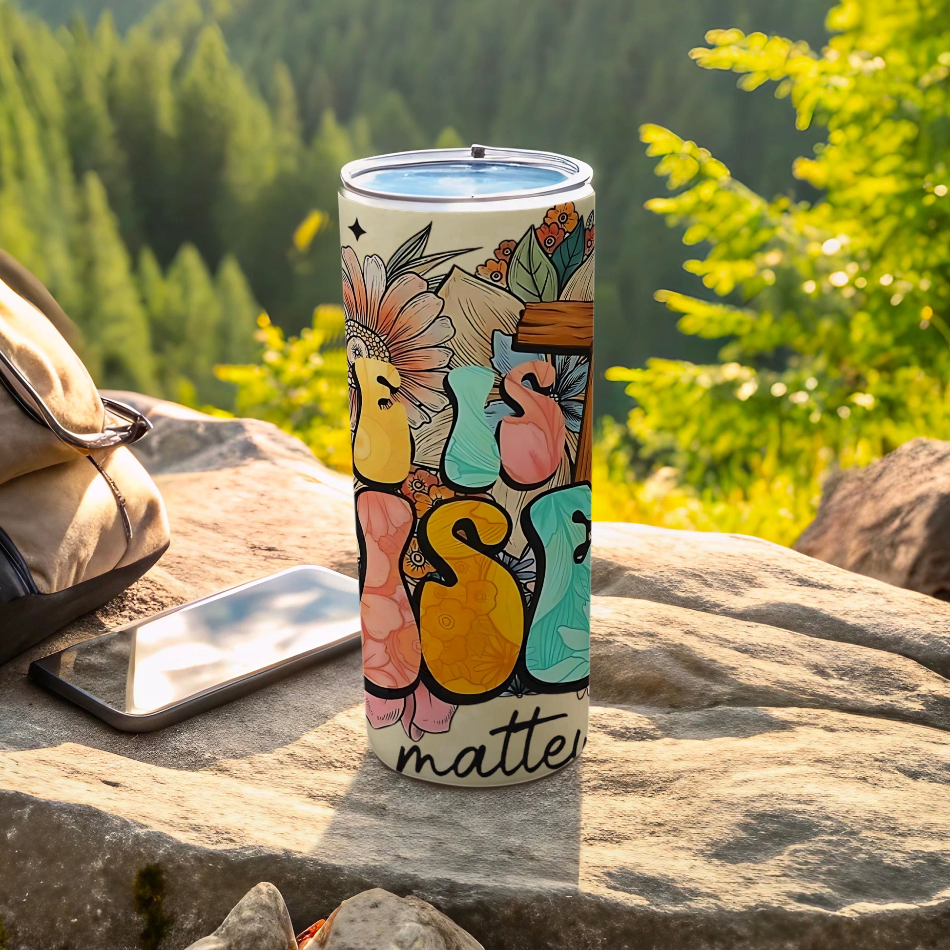 Colorful Nature Inspired Insulated Travel Tumbler Cup