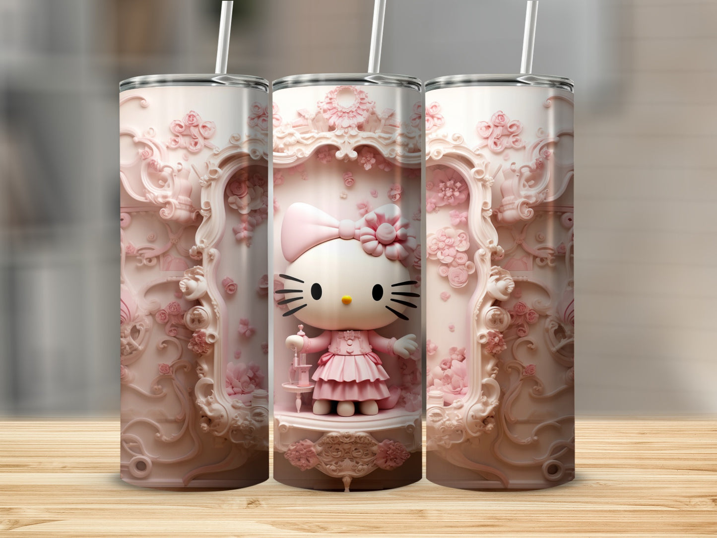 Beautifully Designed Pink Hello Kitty Tumbler Cup