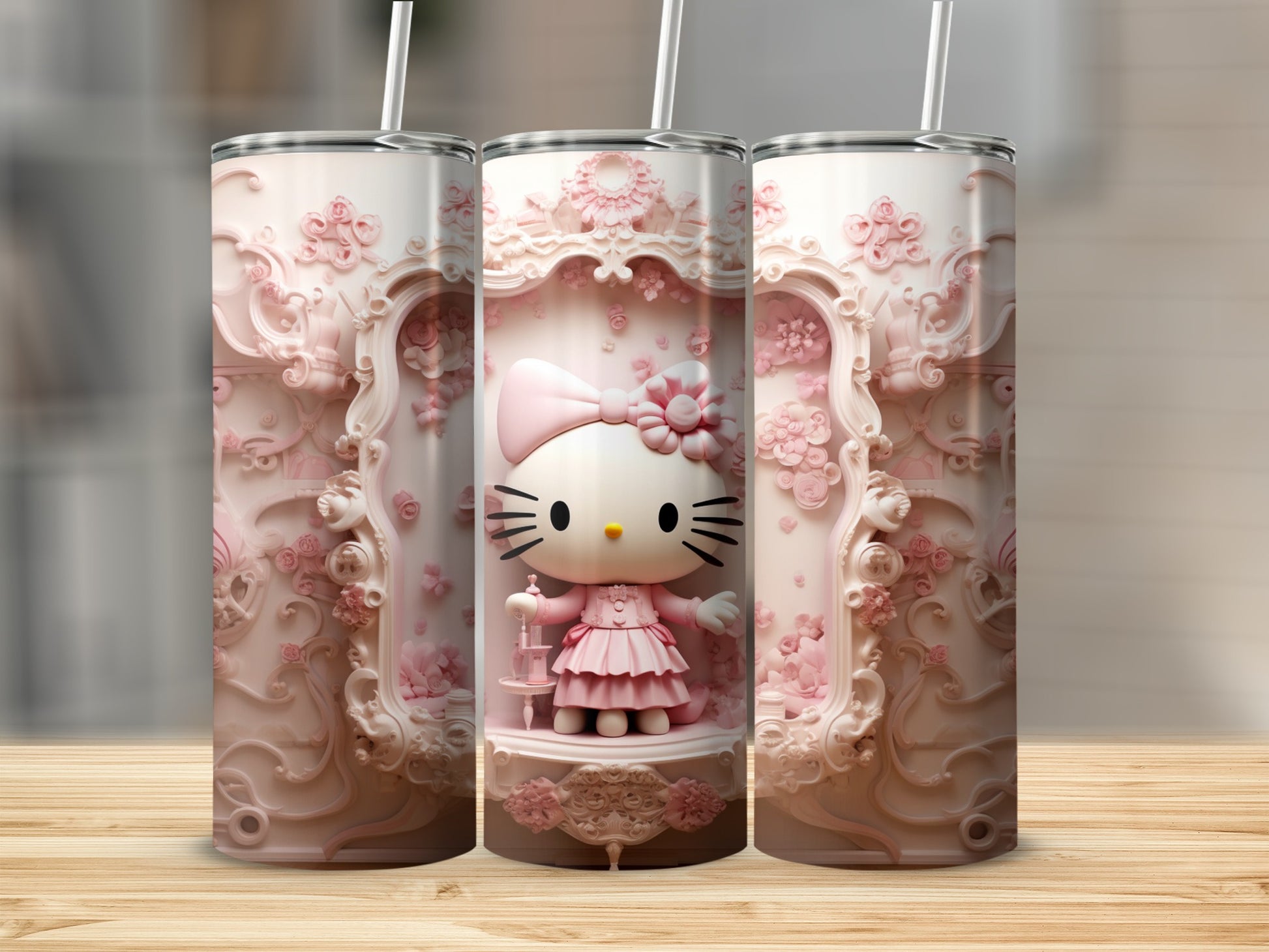 Beautifully Designed Pink Hello Kitty Tumbler Cup