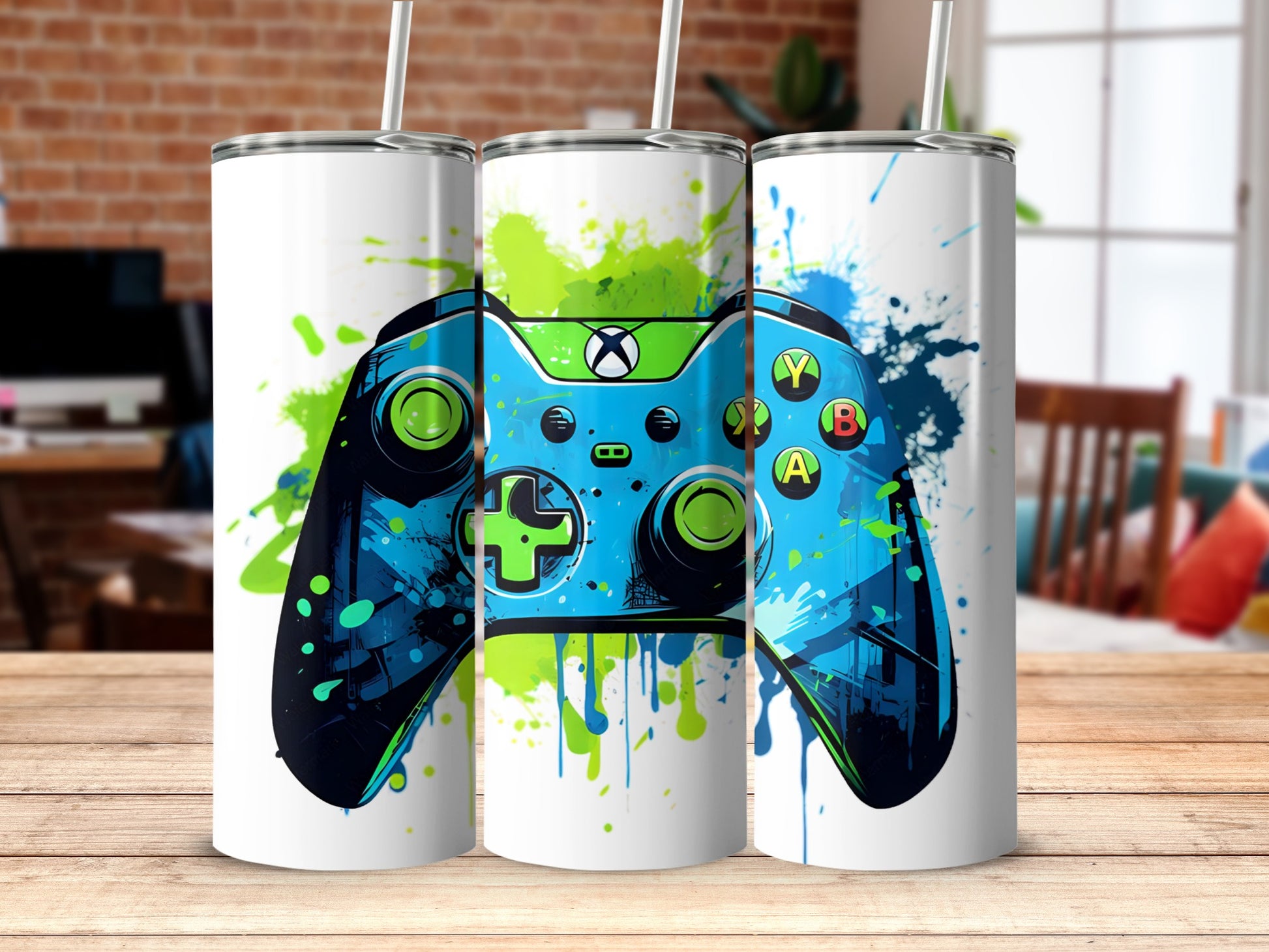 Vibrant Gamer Controller Design Tumbler product