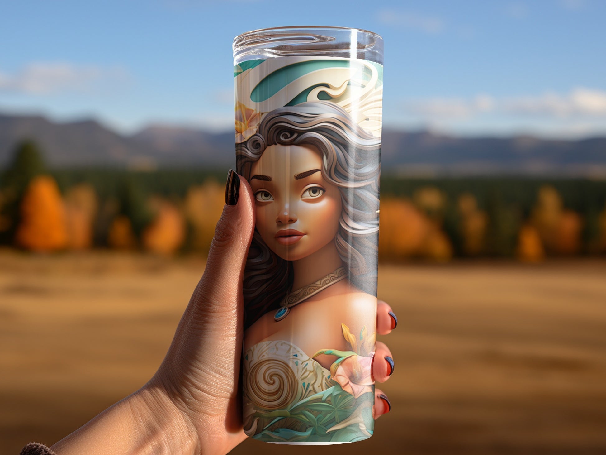 Beautifully Illustrated Woman Portrait Tumbler