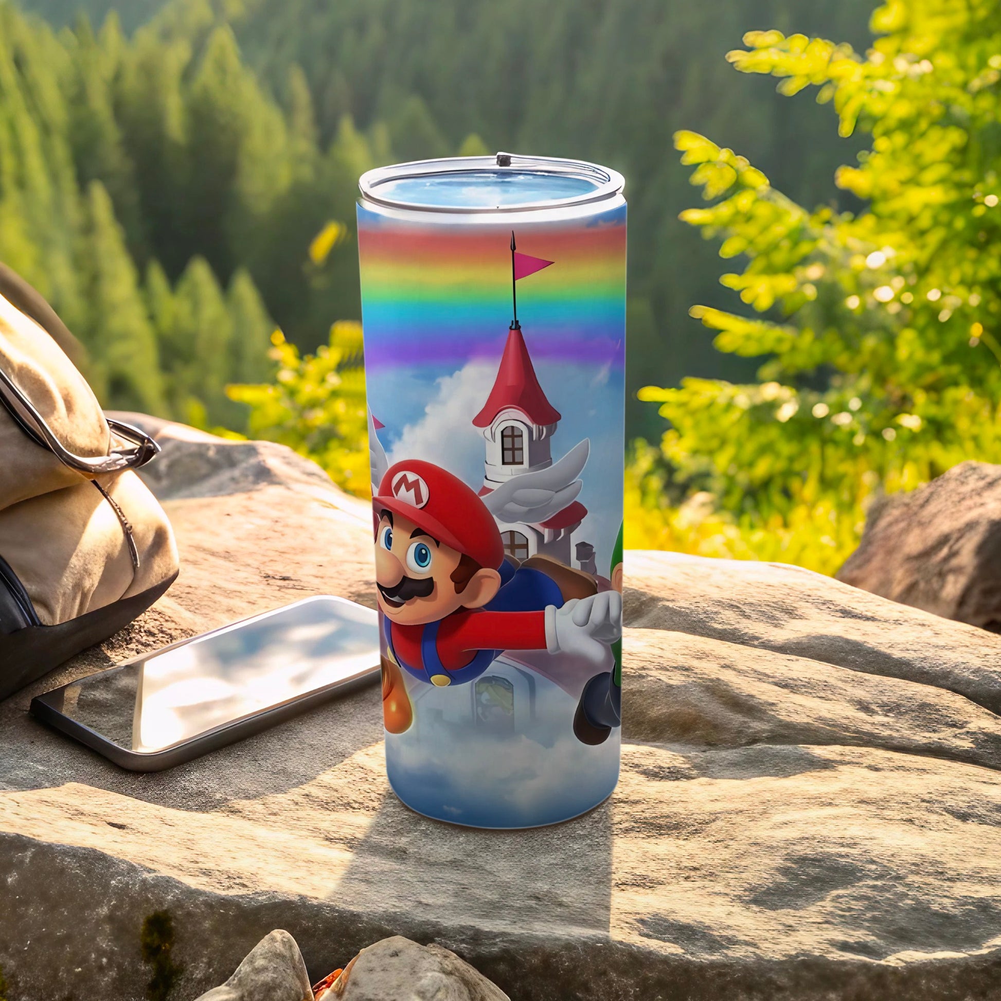 Flying Hero Castle Design Travel Tumbler for Gamers