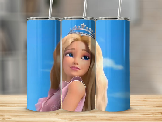 Barbie Princess Crown Blonde Haired Girl Look Up Tumblers