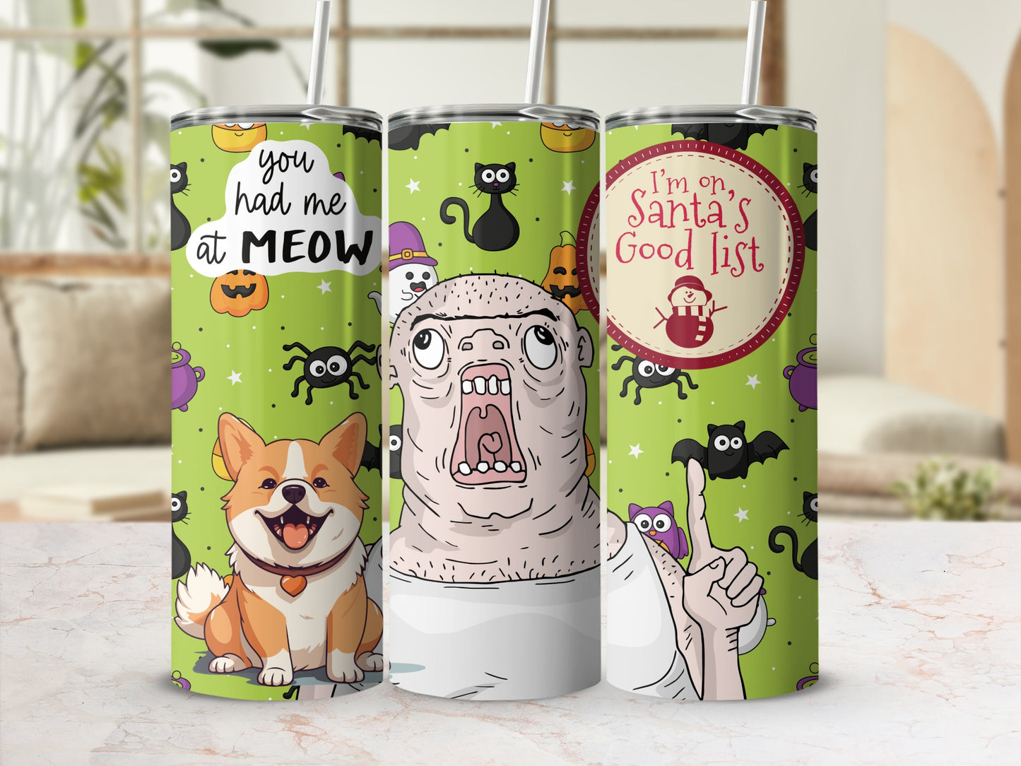 You Had Me At MEOW I'm on Santa's Good List tumbler