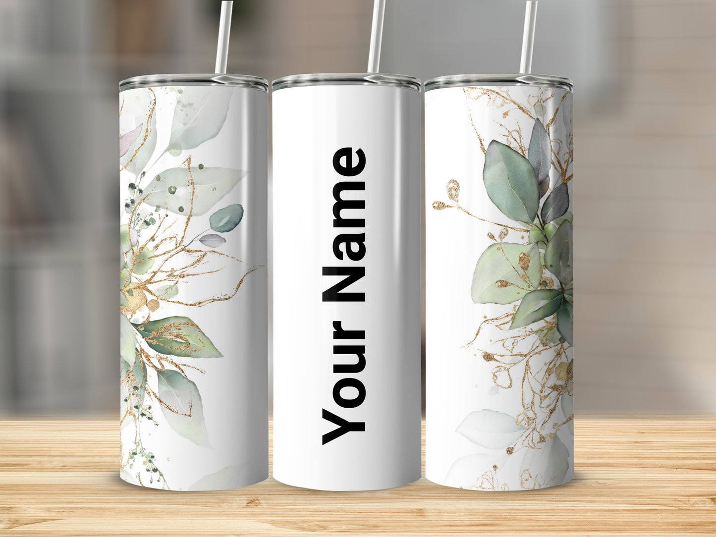Personalized Floral Design Insulated Tumbler Product