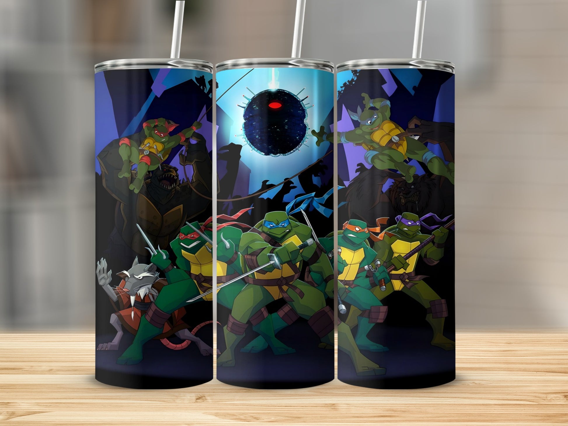 Ninja Turtles Design Insulated Tumbler with Straw