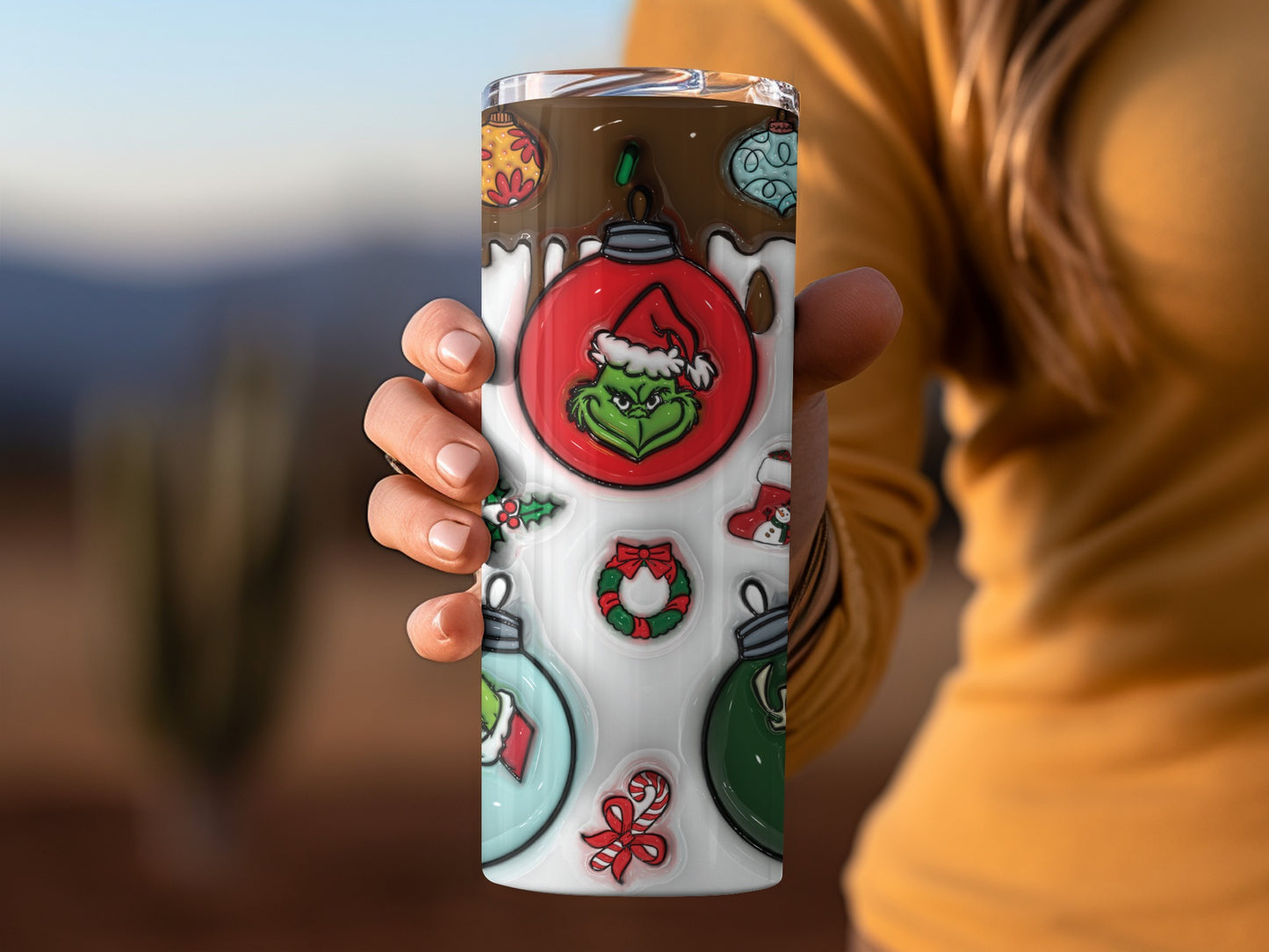 Christmas Character Ornament Design Travel Tumbler