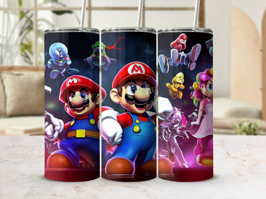 Colorful Mario Characters Insulated Tumbler Cup