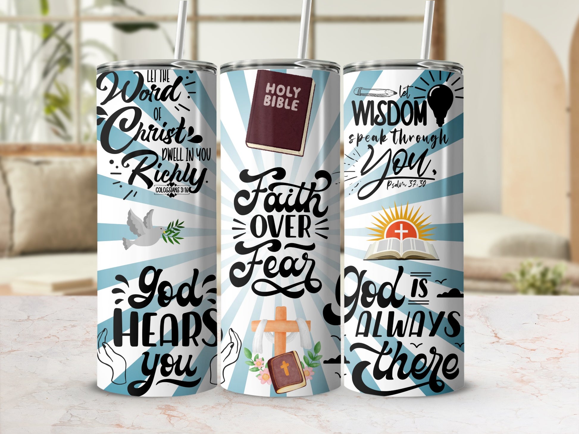 Inspirational Faith Over Fear Tumbler