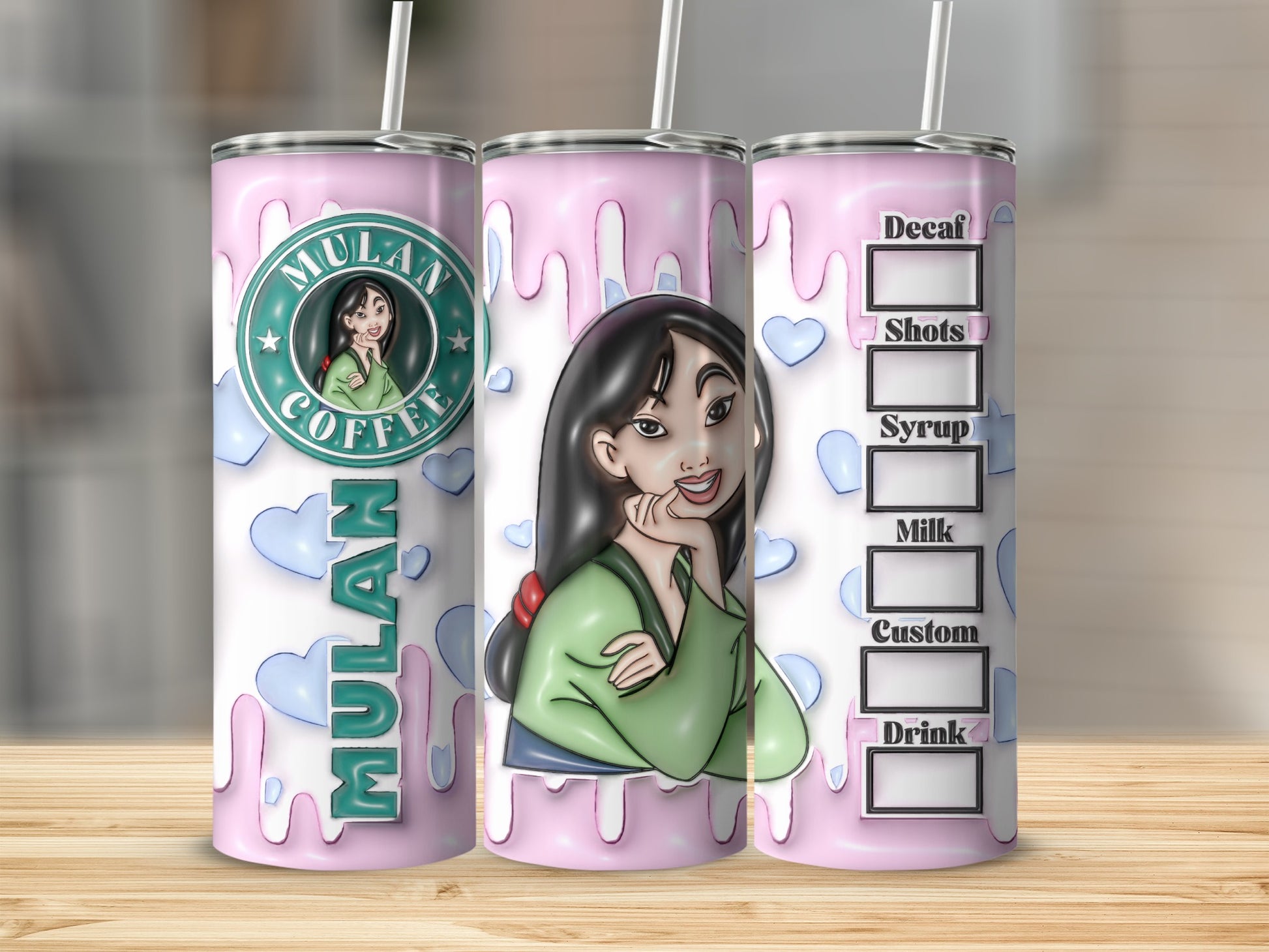 Mulan Coffee Theme Customizable Stainless Steel Tumbler