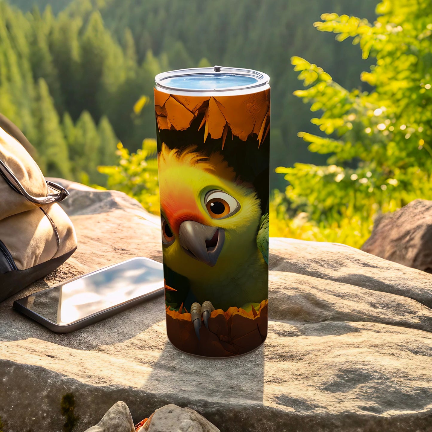 Cute Cartoon Parrot Insulated Travel Tumbler product type
Parrot tumbler
Cartoon parrot
Bird design
Cute bird
Animal tumbler
Cracked wall design
Tumbler cup
Insulated drinkware
Travel tumbler
Outdoor accessory
Nature theme
Forest bird
Unique gift
Drink bottle
Cold drink cup
Hot drink cup
Green parrot
Yellow parrot
Funny bird
Adventure gear