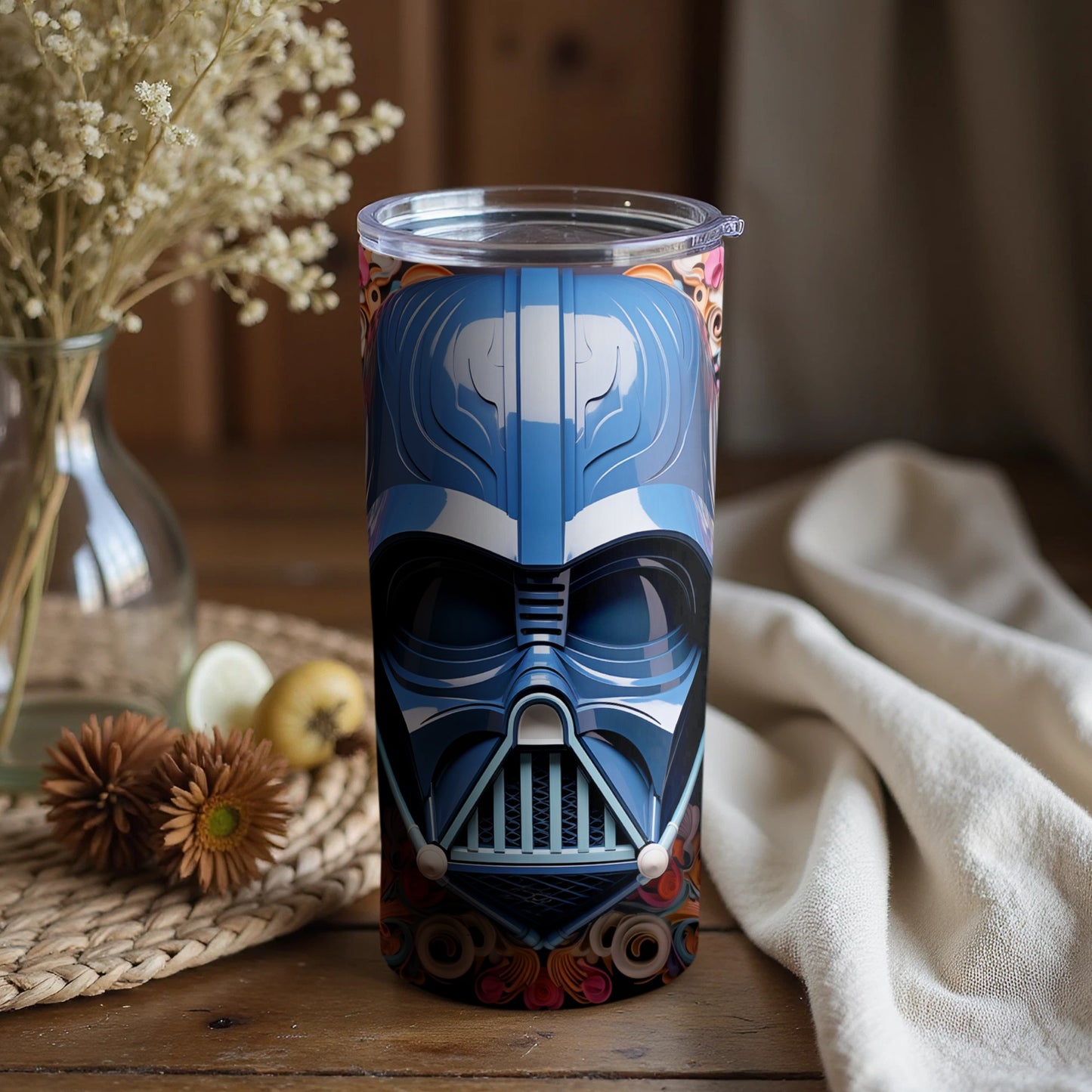 Vibrant Darth Vader Inspired Tumbler with Modern Design