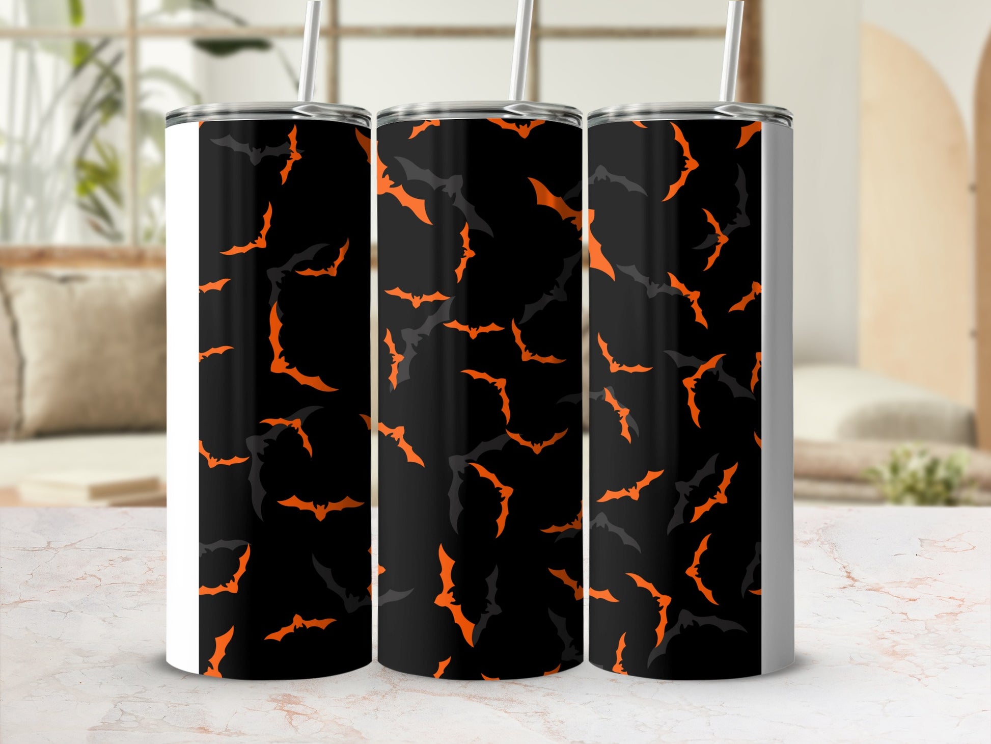 Spooky Flying Bat Halloween Pattern Tumbler product type