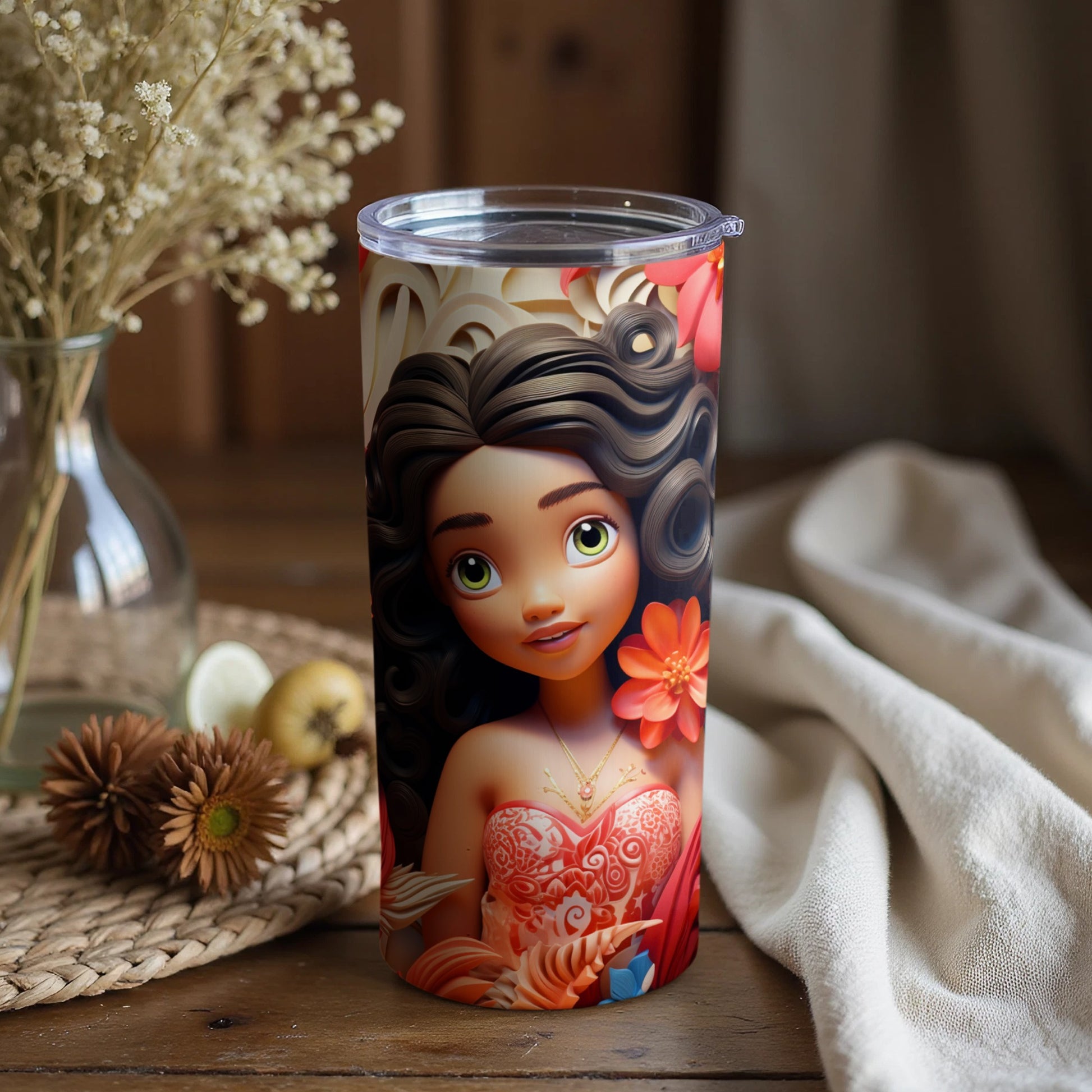 Beautifully Illustrated Colorful Character Tumbler