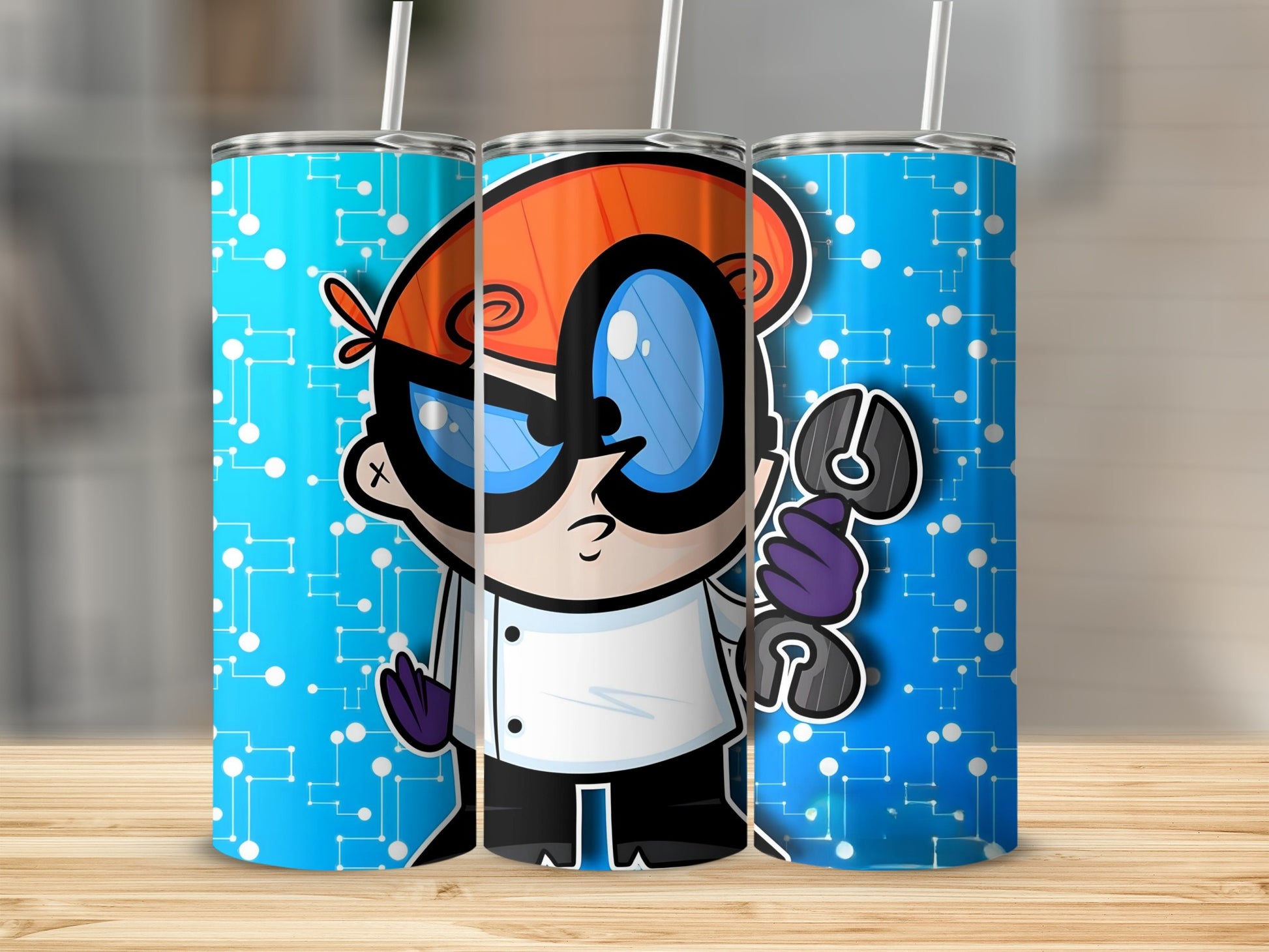 Science Cartoon Character Blue Design Tumbler