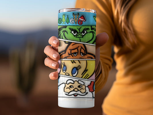 Believe Christmas Characters Tumbler with Lid