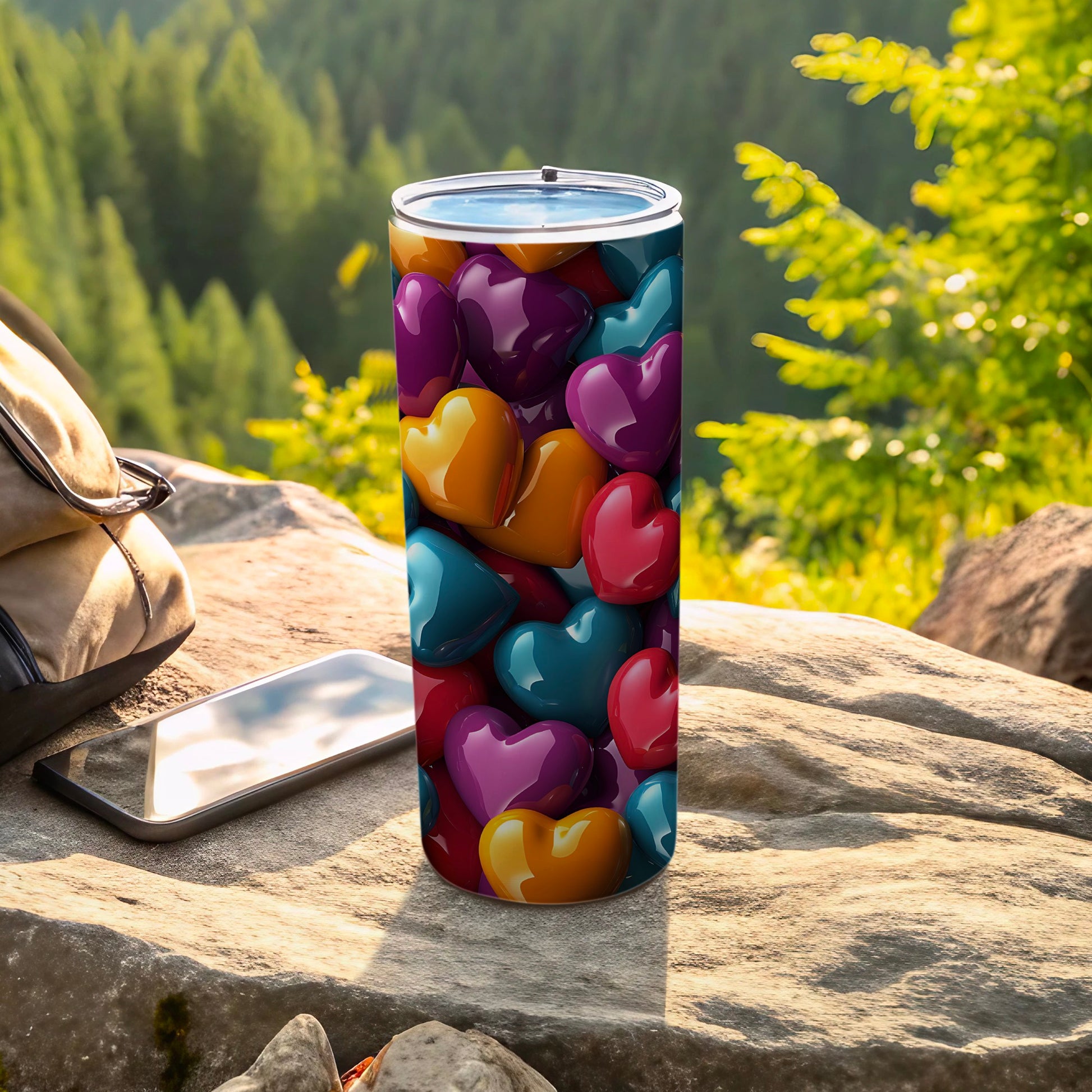 Colorful Hearts Pattern Design Tumbler product type