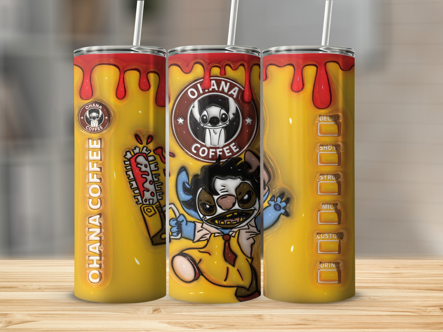 Ohana Coffee Alien and Stitch Dripping Cup Design