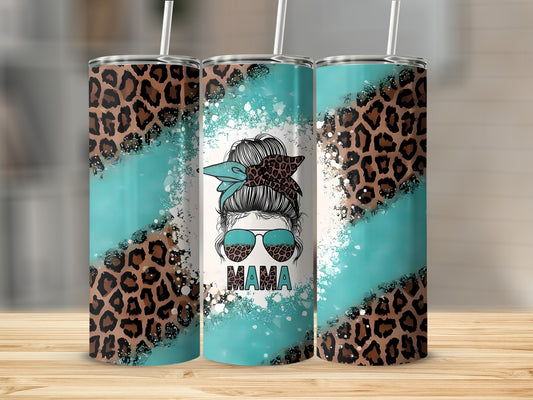Trendy Leopard Print MAMA Design Tumbler Product
