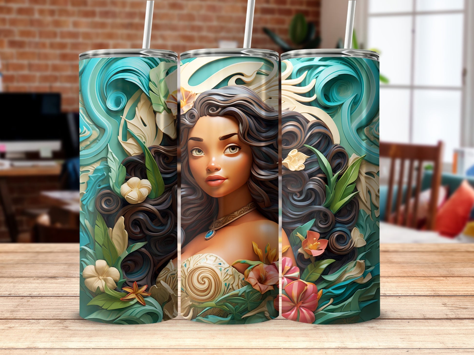 Beautiful Artistic Floral Insulated Tumbler Design
