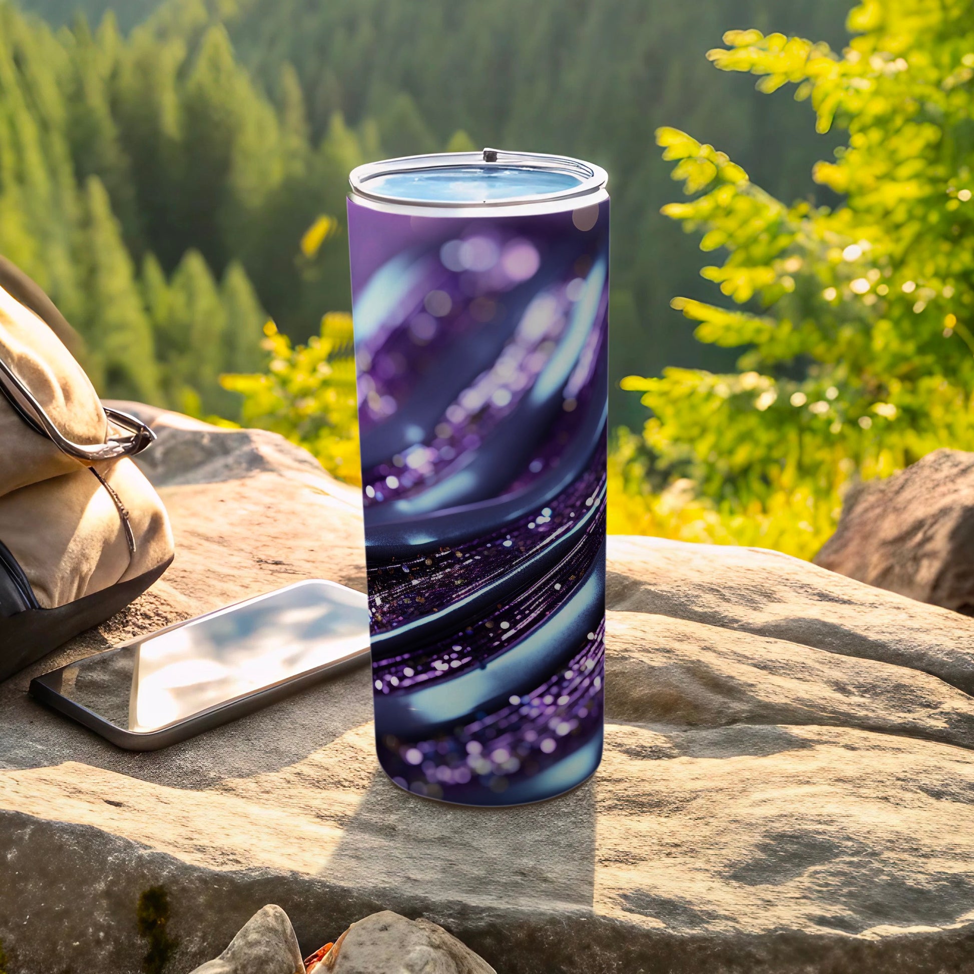 Purple Blue Swirl Glitter Sparkle Design Tumbler product type