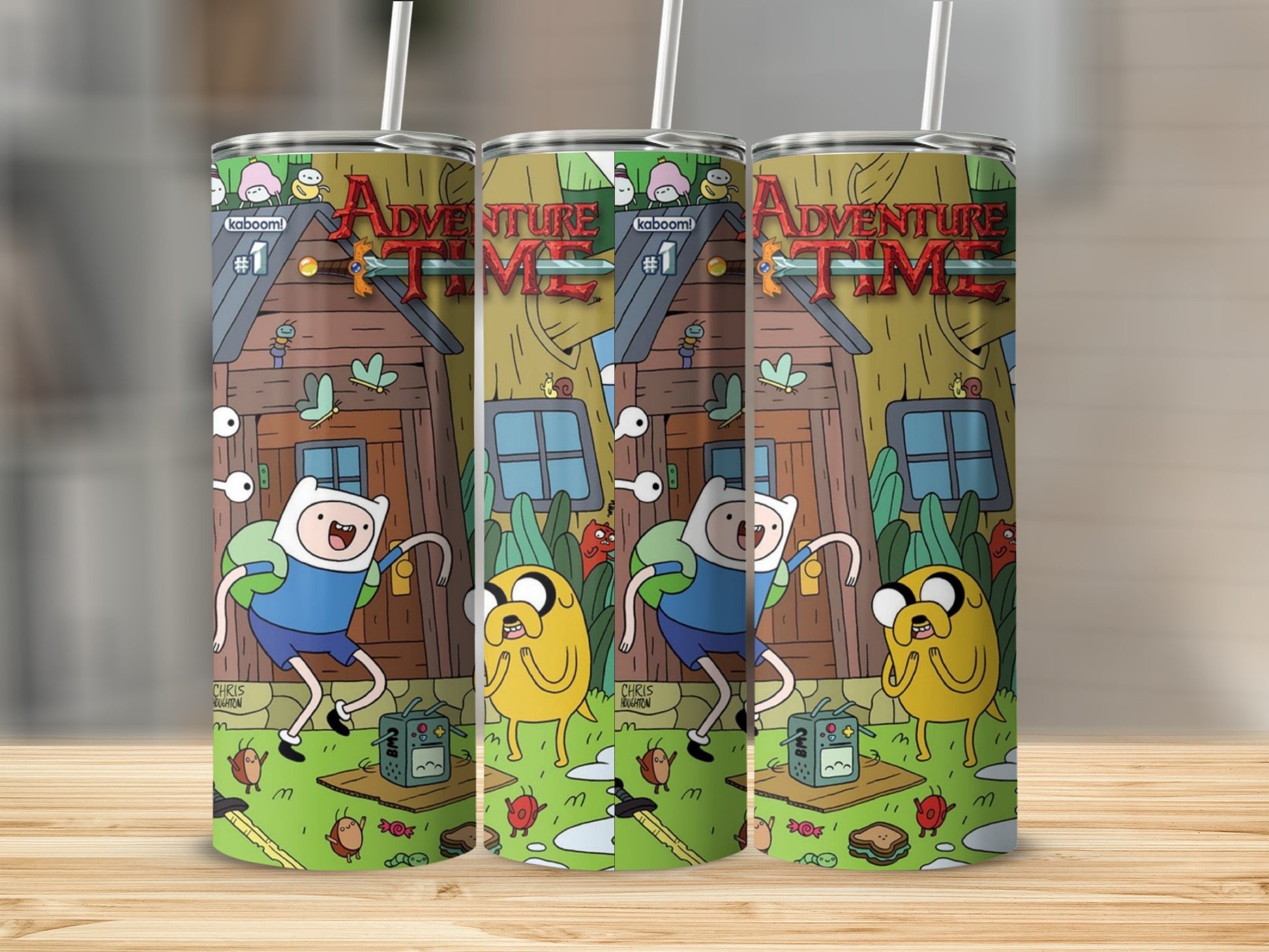 Adventure Time Characters Tumbler with Straw