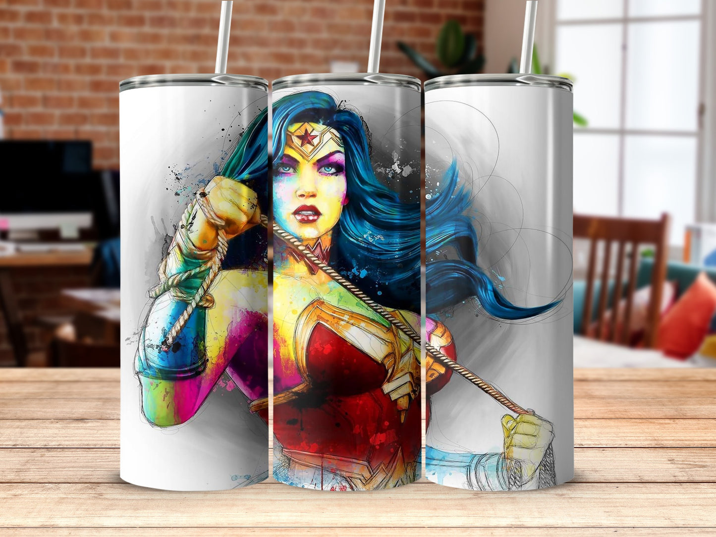 Superheroine Colorful Art Design Insulated Tumbler product type
