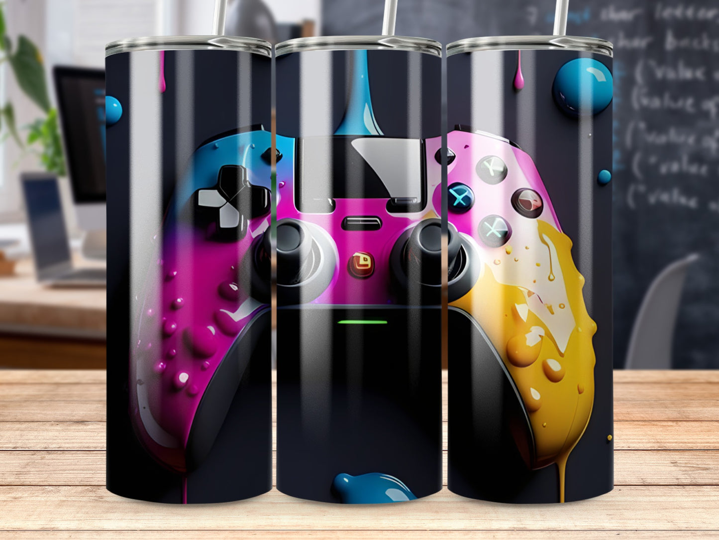 Artistic Gaming Controller Design Tumbler Collection