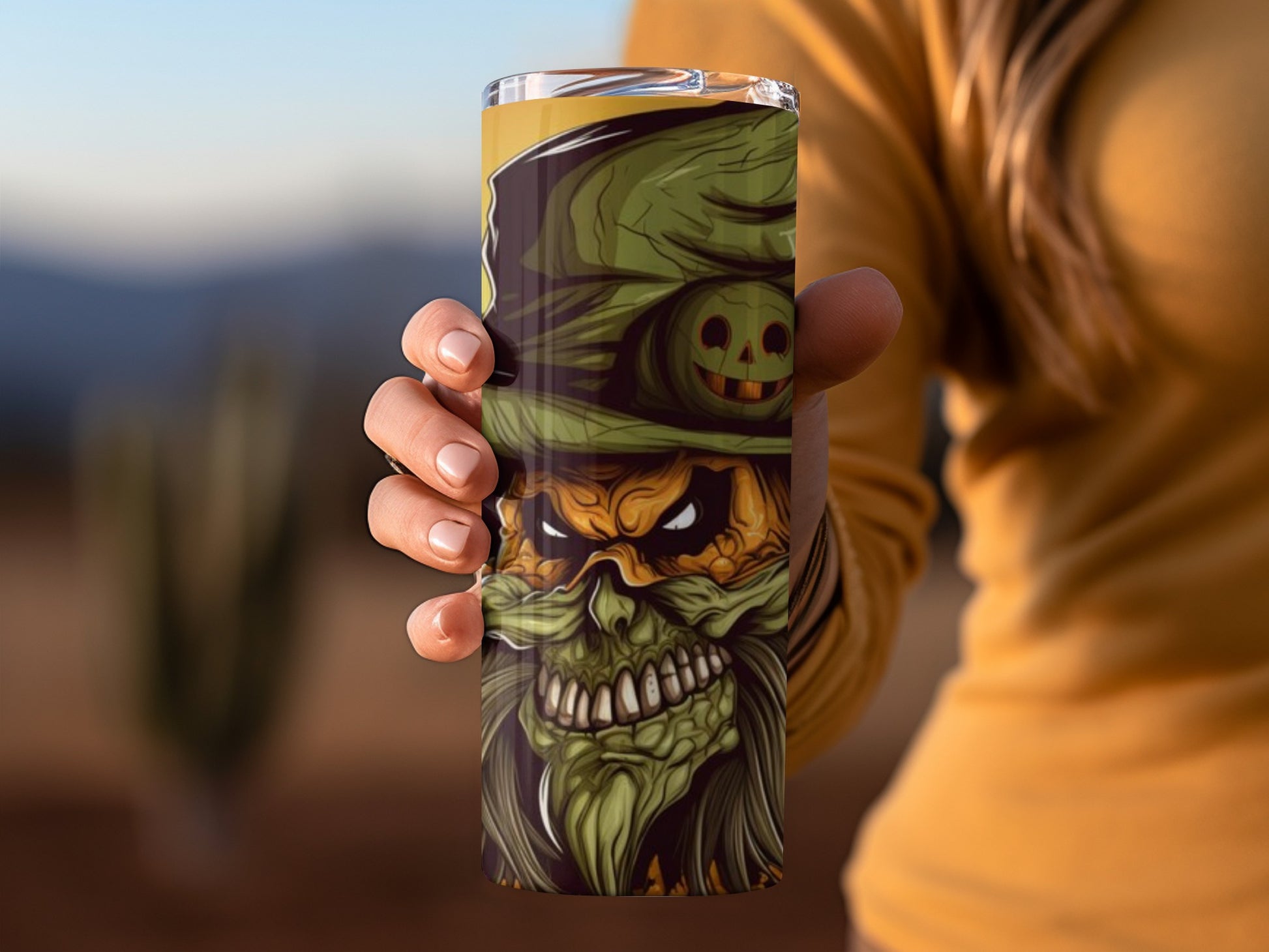 Halloween Witch Skull Design Tumbler Cup Perfect for Fall