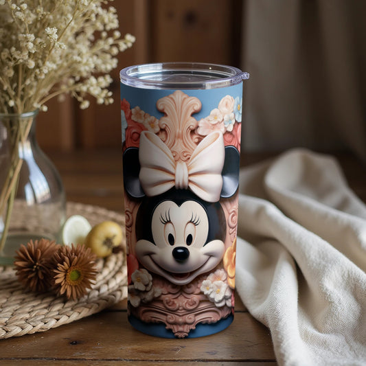 Minnie Mouse Floral Design Double Wall Tumbler