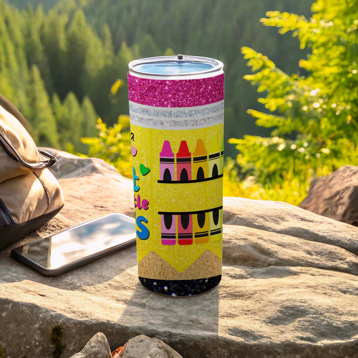 'Let's Make Something Beautiful' Glitter Crayon Drinkware Product Type