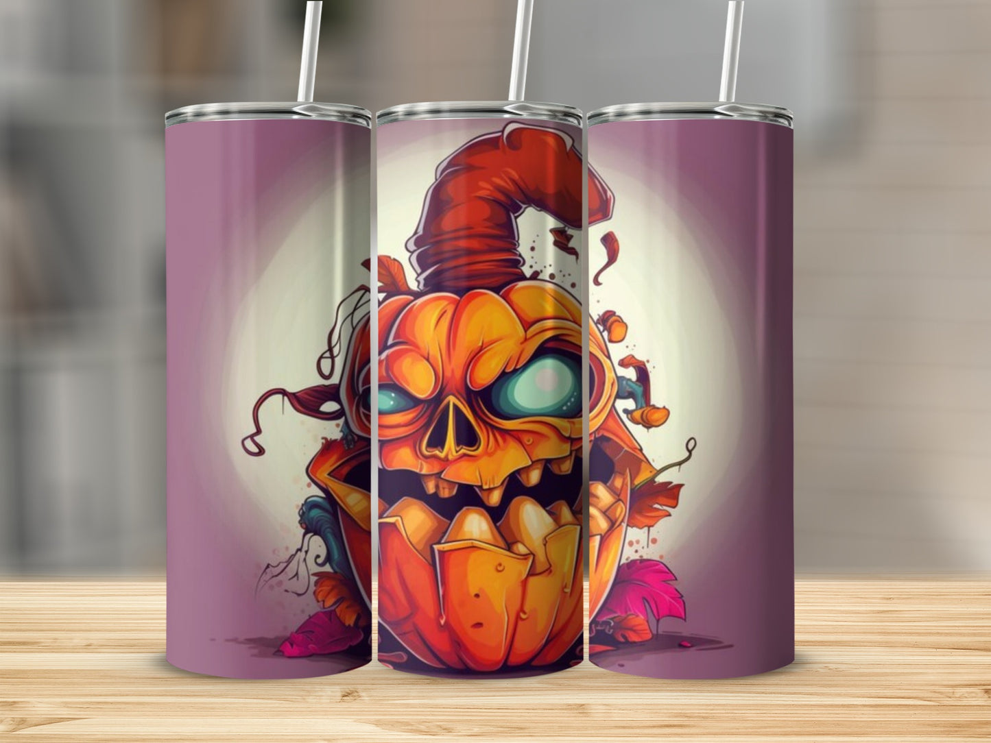 Spooky Halloween Pumpkin Stainless Steel Tumbler Product