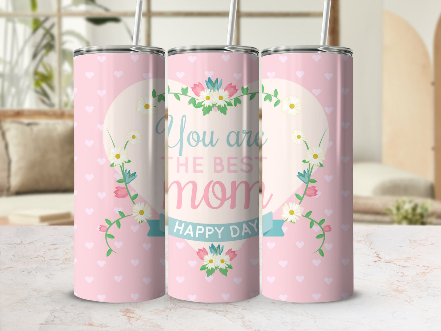 You Are The Best Mom Happy Day Floral Tumbler