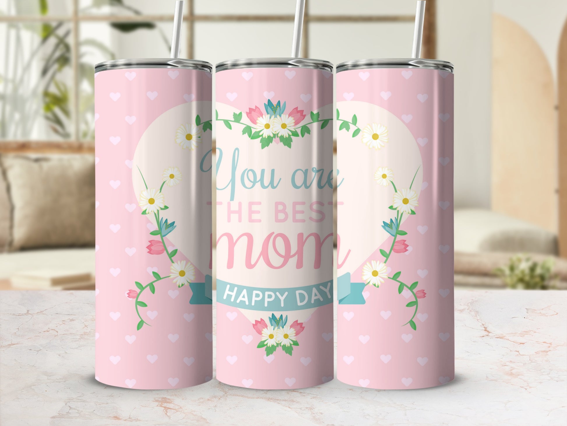 You Are The Best Mom Happy Day Floral Tumbler