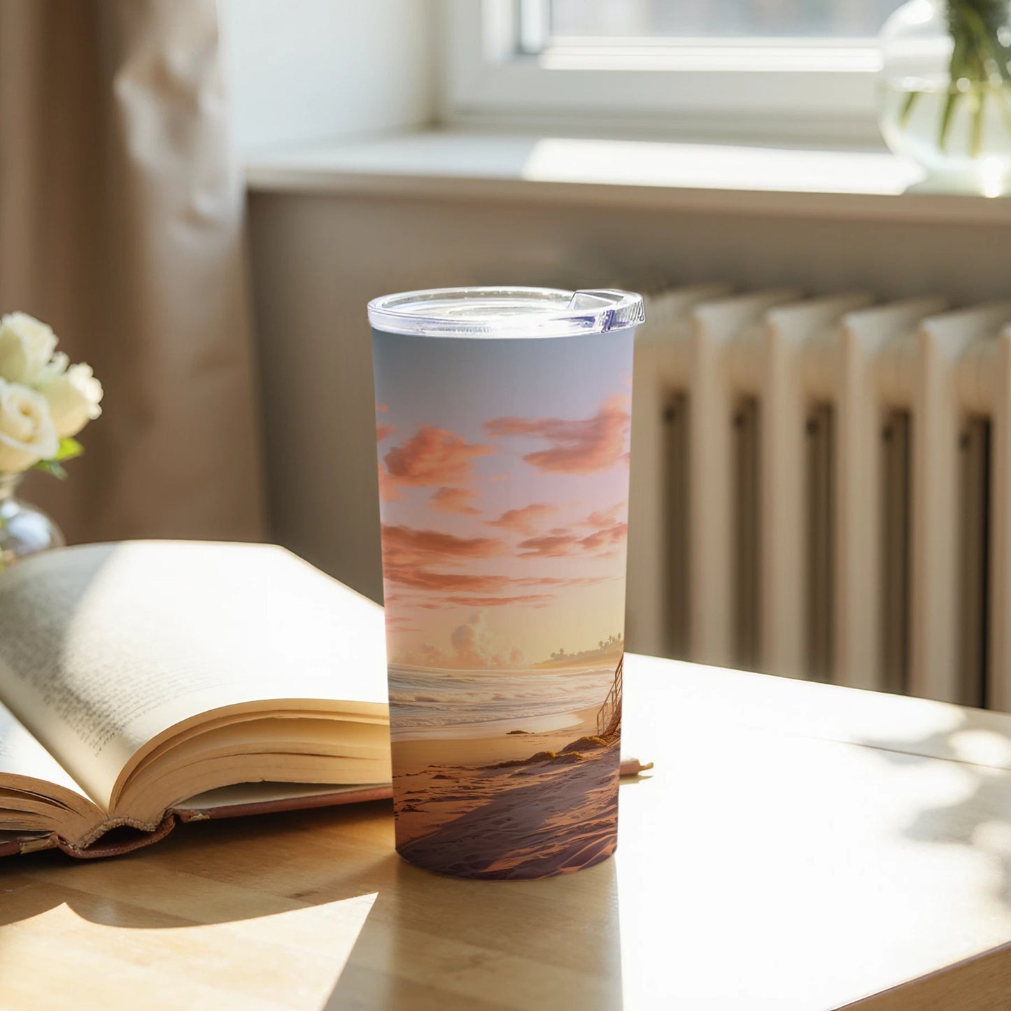 Vibrant Sunset Beach Ocean Scene Tumbler product type
Tumbler
Insulated Tumbler
Travel Mug
Drinkware
Beach Scene
Ocean Waves
Sunset Sky
Tropical Beach
Palm Trees
Coastal View
Serene Landscape
Vibrant Colors
Aesthetic Design
Gift Idea
Summer Vibes
Ocean Horizon
Sand Beach
Sky Clouds
Seaside Art
Beautiful Scenery