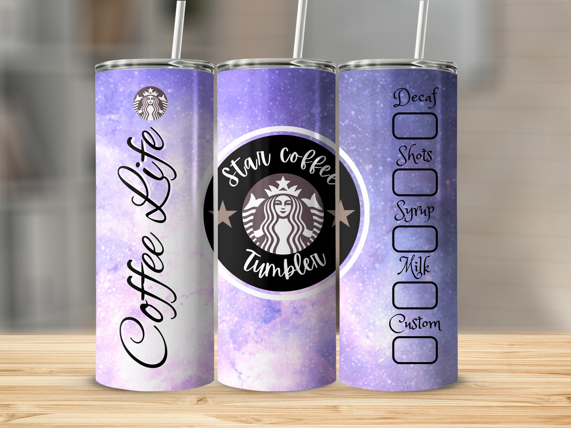 Coffee Life Star Coffee Tumbler Customizable Design