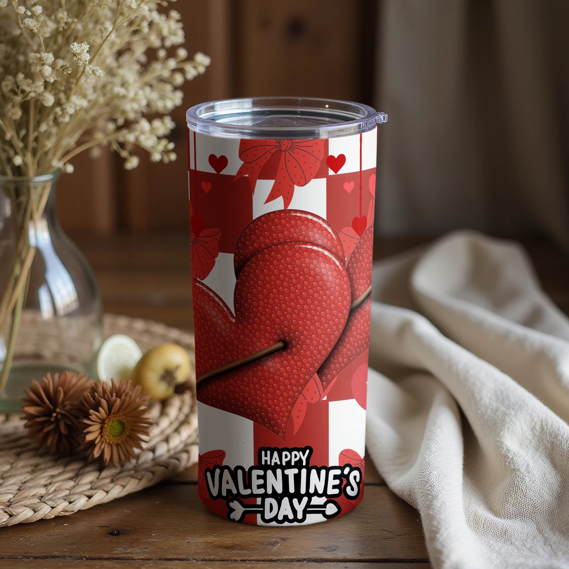 Happy Valentine's Day Heart Design Tumbler
