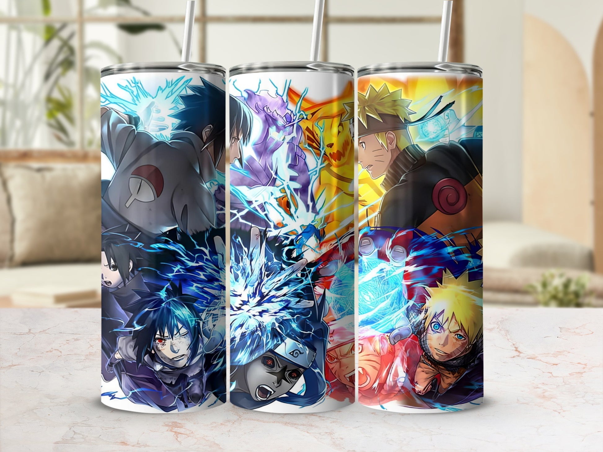 Vibrant Anime-themed Tumbler Featuring Iconic Characters